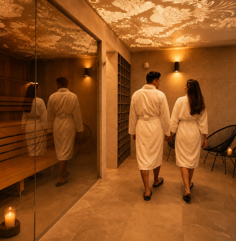 Zona de vestuarios y sauna
