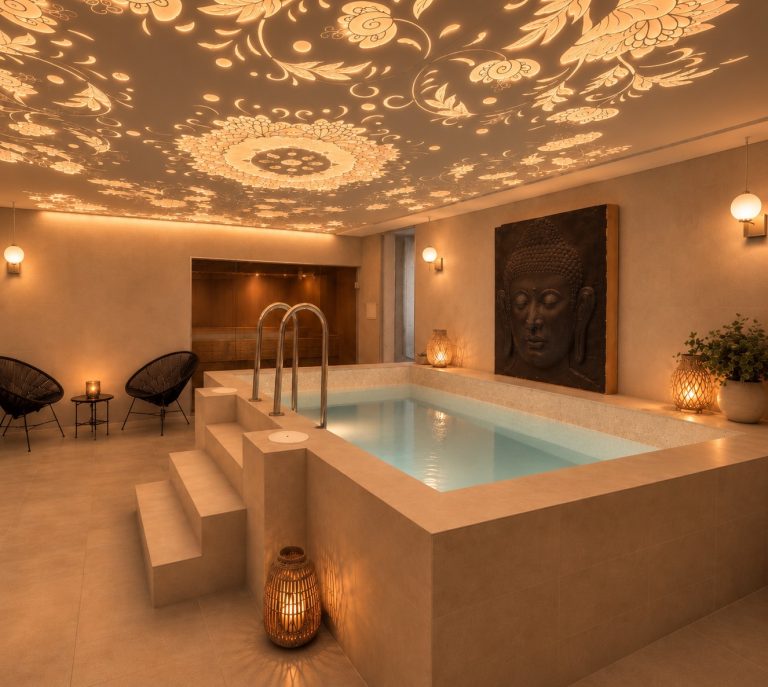 Piscina climatizada con hidromasaje