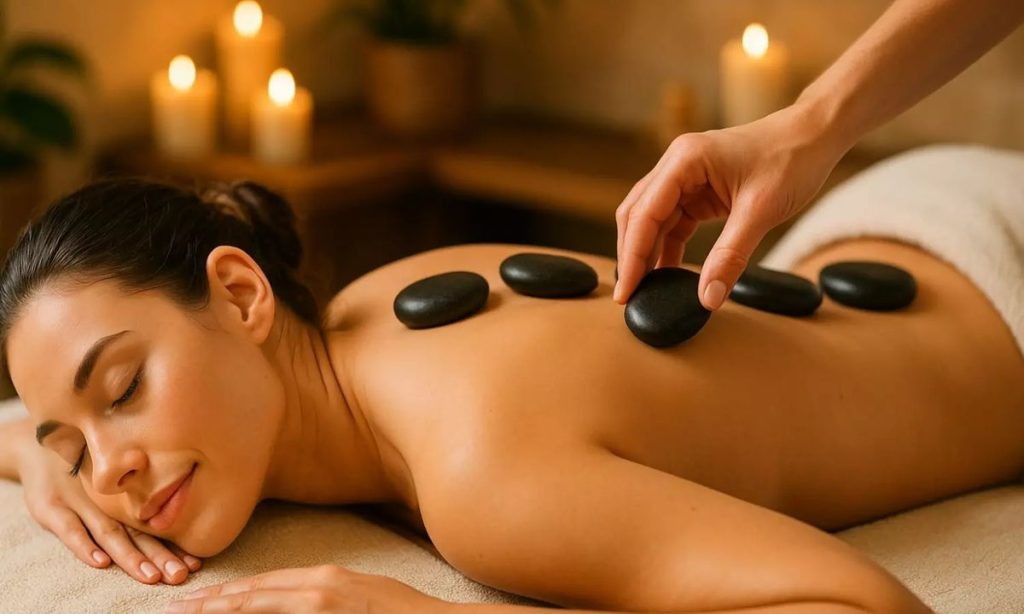 Masaje de piedras calientes en Healing Spa Barcelona